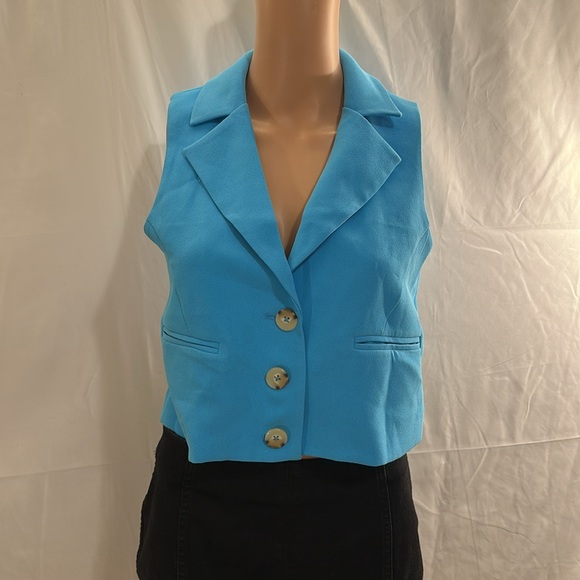 Central Park West Brooke Vest in Blue new blazer - Picture 5 of 5